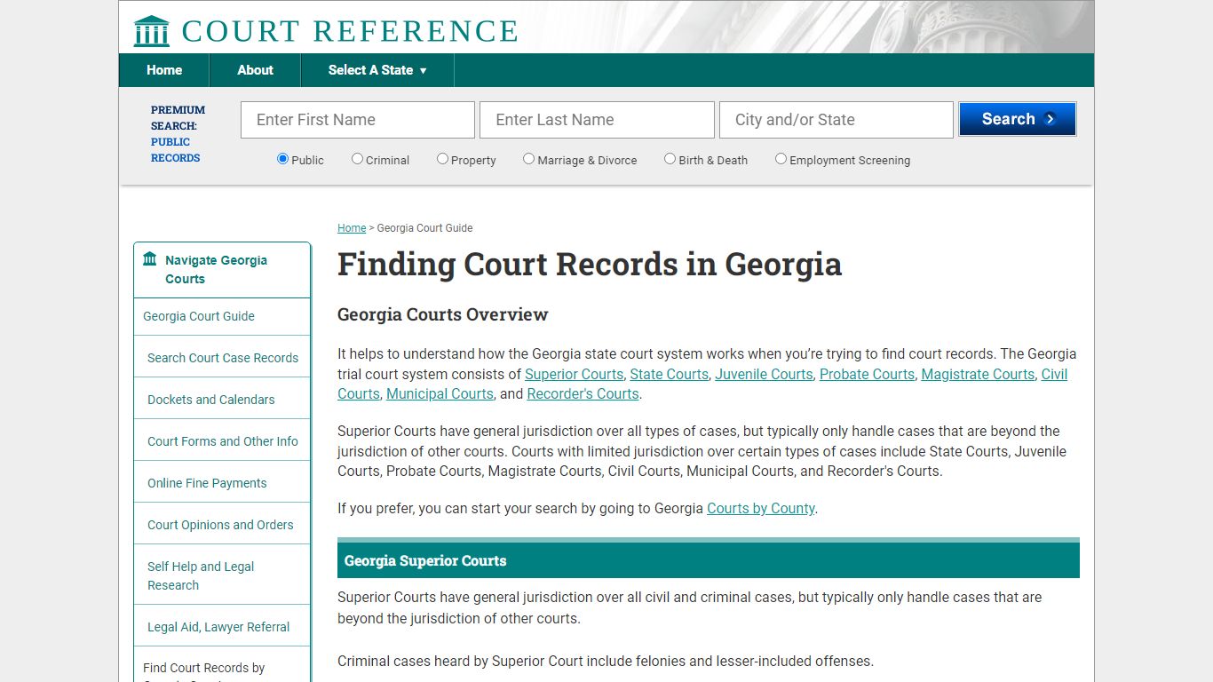 How to Find Georgia Court Records | CourtReference.com