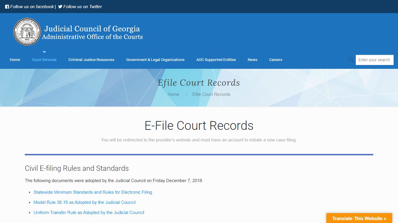 Efile Court Records – Georgia Judicial Gateway